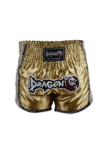 Dragondo Mt3076 Shiny Muay Thai Gold Kick Boks Şortu Altın