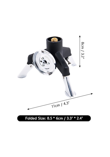 Dianziye Kamp Ocağı Dönüştürücü Başlığı - Katlanabilir Paslanmaz Çelik Şase İle Pratik Kampçılık Aksesuarı Siyah