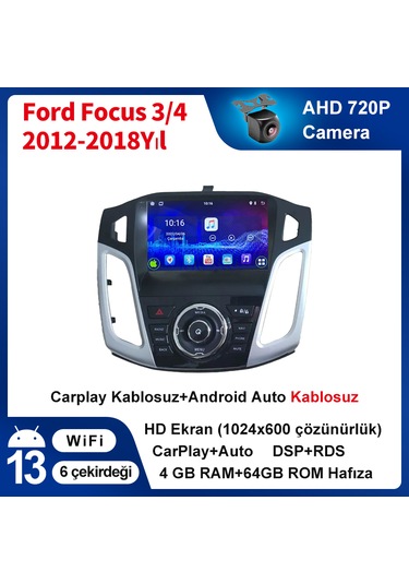 Ford Focus 3/4 2012-2018 Yıl Multimedya 4gb Ram 64gb Rom