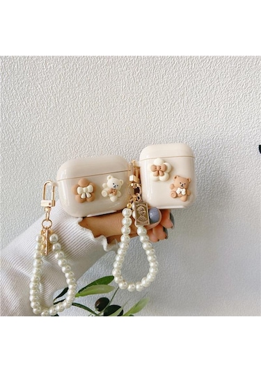 Kahverengi Sevimli Ayı Kılıfları 2021 Karikatür Bluetooth Kulaklık Koruyucu Kapak Airpods Uyumlu Pro