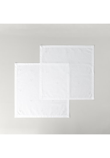 Linens Begonia 45x45 Cm 2'li Peçete Optik Beyaz Beyaz