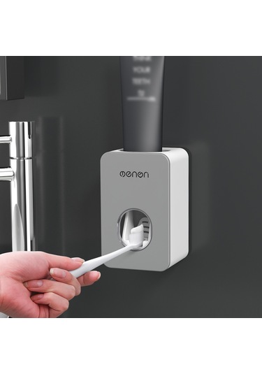 Mufunye Otomatik Diş Macunu Sıkacağı - Duvar Tipi Deliksiz Kurulum - Hijyenik Ve Kolay Kullanım - Pratik Banyo Aleti Zeytin Yeşili Pembe