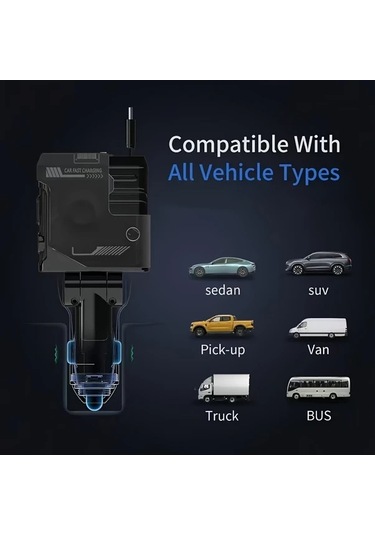 Fochsia Klasik Koyu Siyah Süper Mecha Stili 4ü1 İos Uyumlu+type-c Hızlı Şarj Kabloları Otomobil Ve Telefon İçin Taşınabilir Şarj Cihazı