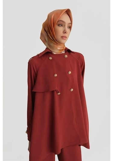 Armine Ceketli Takım 25y6004 Koyu Kırmızı Koyu Kırmızı