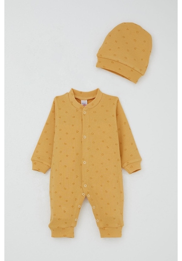Breeze Erkek Bebek Tulum Mini Geometrikşekiller 0-6 Ay, Hardal Sarı Hardal Sarı