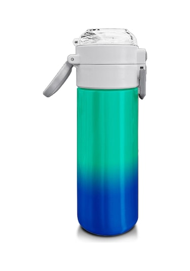 Coral High Kids Yeşil Saks Renk Geçişli Pipetli Ve Direkt İçim Çelik Termos 500 Ml 31839 Yeşil - Mavi