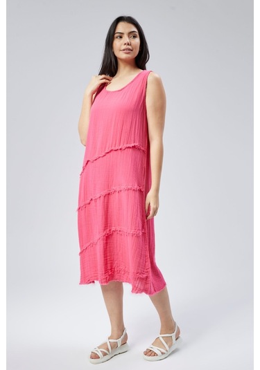 Muslin Elbise Yazın Vazgeçilmesi Pembe