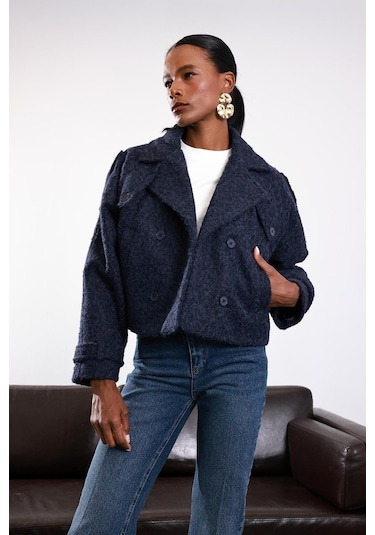 Lacivert Astarlı Kaşe Ceket 286 Lacivert