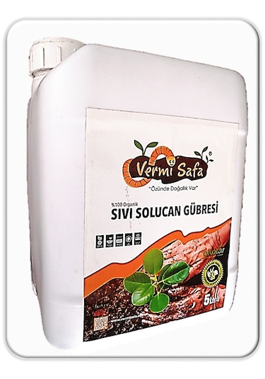 Vermisafa %100 Organik Solucan Gübresi 5 L Sıvı + 2 KG Katı