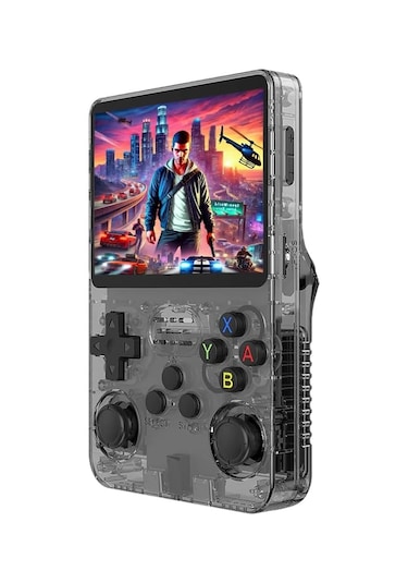 Konsol Plus R36S 3.5" IPS Ekran 15 000 Oyun 64 GB Retro El Oyun Konsolu - Siyah