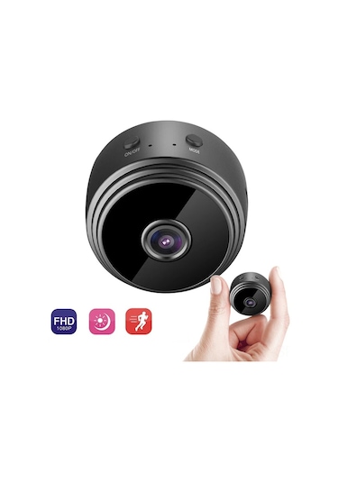 A9 Wifi Mini Kamera Full Hd 1080p Gece Görüşlü Mikro Kamera Kablosuz Ip Hareket Sensörlü Dvr Ev Güvenlik Kamerası Siyah