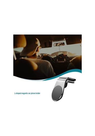 Prestigegoods Genel Manyetik Telefon Tutucu Yeni Tasarım Klip Araba Hava Firar Montaj Braketi Suporte, Abs Alüminyum, 38x37x62mm, Gümüş/siyah