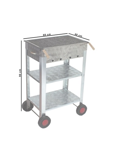 Metehan MTH-6 Maltız Izgaralı - Dört Tekerlekli Battal Boy Mangal