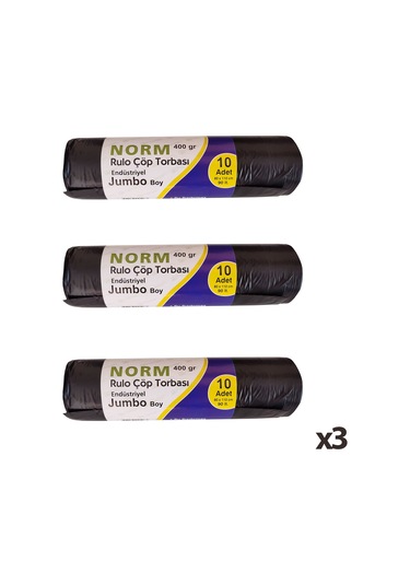 Norm Çöp Torbası Poşeti - 2 Kat - 400 Gr. - 80x110 Cm. - 30 Adet