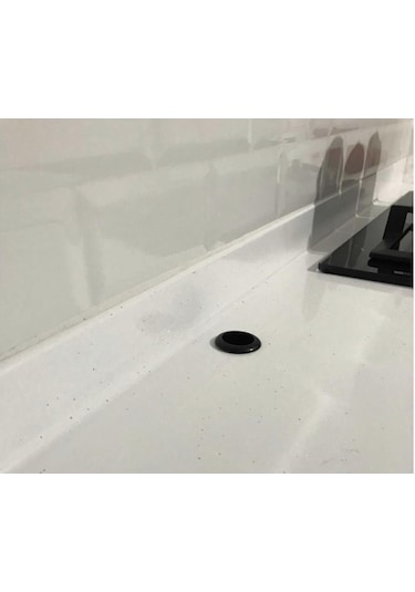 Doğalgaz Flex için 20 Adet Mermer Üstü Delik Tıpası Yüzük Siyah