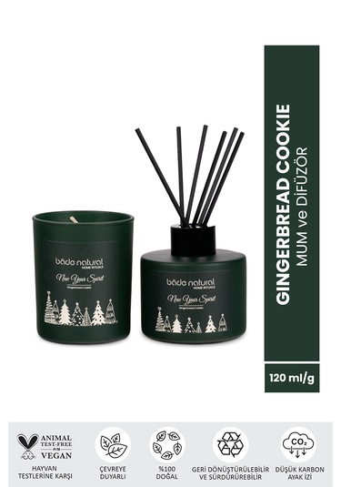 New Year Spirit Gingerbread Cookie Soya Mumu - Çubuklu Oda Kokusu