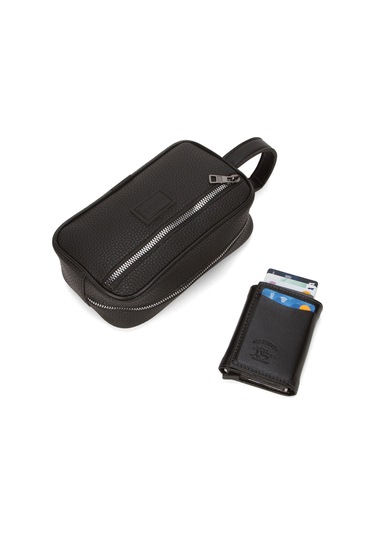 Newish Polo Erkek Deri Portföy Traş Kozmetik Bakım Günlük El Çantası Ve Mekanizmalı Cüzdan New269 - Siyah Taba