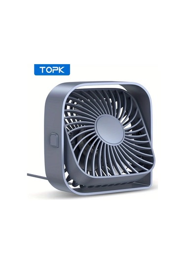 Boatshop1 Gri Topk Mini Masa Fanı 3 Hız 4 İnç Usb Taşınabilir 360 Dönebilen Sessiz Fan Ev Ofis İçin