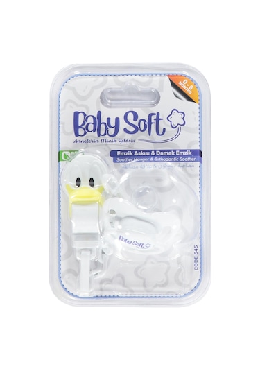 Babysoft Fıgurlu Emzık Askısı Ve Damaklı Emzık No:1 - Beyaz