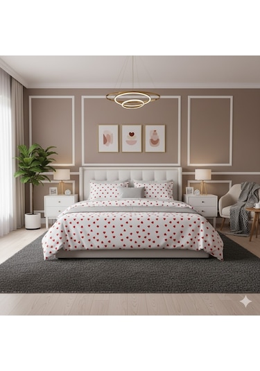 Evnur Tek Kişilik Dört Mevsim Set Kalp Çok Renkli