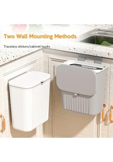 Maoyaya 9l Duvara Monte Çöp Tenekesi Ev Çöp Kutusu Asılı Banyo Çöp Çok Renkli, Pratik Tasarım Çok Renkli