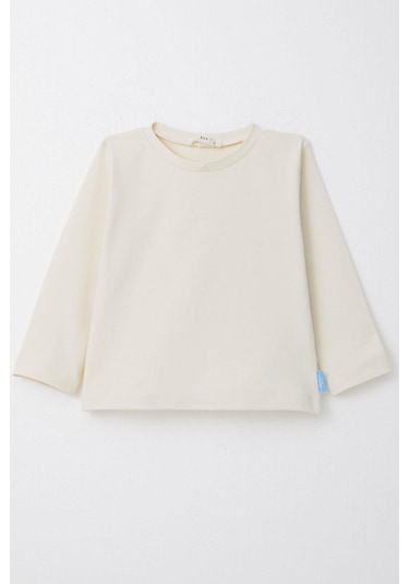 Breeze Erkek Çocuk Uzun Kollu Tişört Basic 1-4 Yaş, Ekru-ekru Ekru