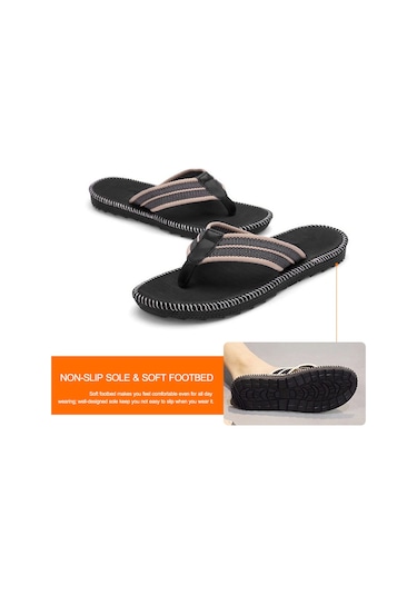 Geeroyoo Erkek Yazlık Sandalet - Hafif, Kaymaz, Nefes Alabilir Ve Rahat Eva Malzeme 39-45 Beden Siyah