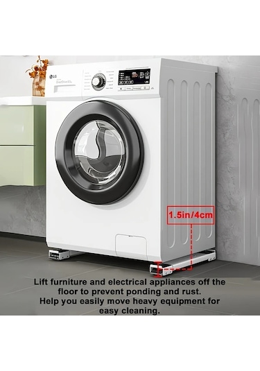 Dashanshop Beyaz 24 Adet 200kg Çamaşır Makinesi Ve Mobilya Ayarlanabilir Sağlam Metal Tekerlek Seti