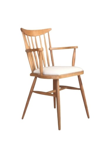 Cotswold Ahşap Kolçaklı Sandalye Natural - Beyaz