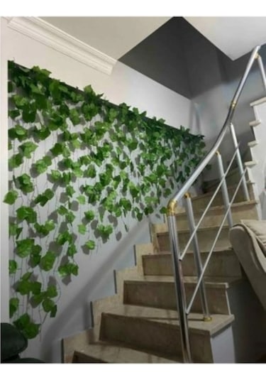 Yapay Çiçek Deposu Yeşil 12'li Uzunluk 2 Metre 30 Cm Yapay Sarmaşık