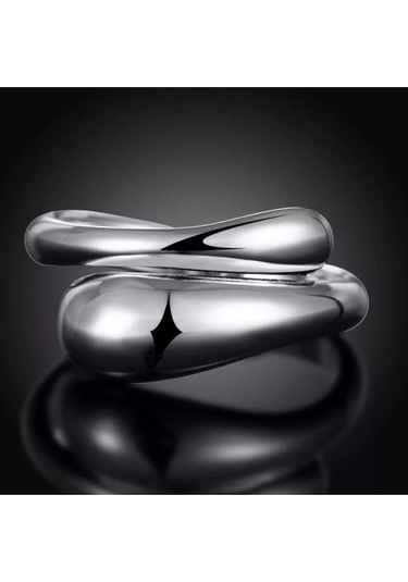 925 Ayar Gümüş Ayarlanabilir Su Damlası Yüzük