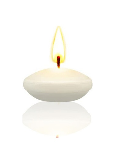 50 Li Paket Çap 3,5 Cm Beyaz Yüzen Mum Beyaz - Beyaz