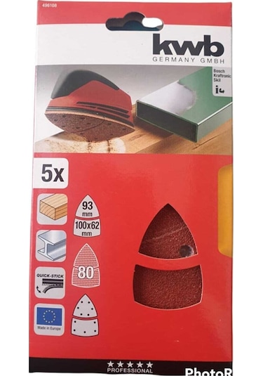 Kwb Üçgen Zımpara 80 Kum 5 Adet 80 Kum