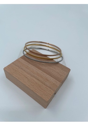Xbaby Silver,gold,rose Gold Renkli 3 Lü Yassı Simli Ajda Bileklik