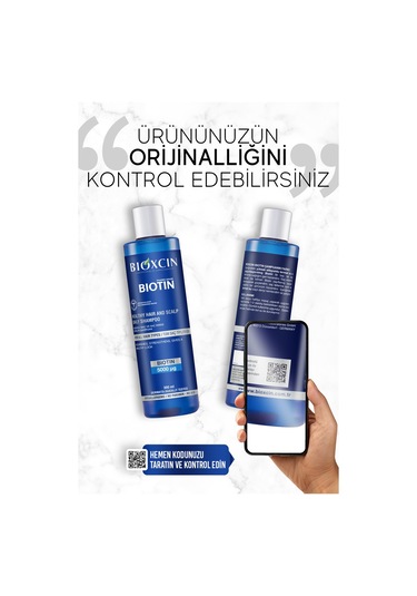 Bioxcin Biotin Şampuan 300 ml - Tüm Saç Tipleri Için Sağlıklı Saç ve Deri Şampuanı Günlük Kullanım