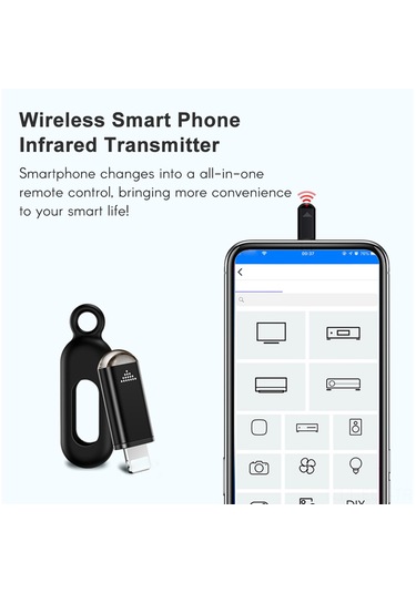 Xindoker Akıllı Telefon Kızılötesi Uzaktan Kumanda - Tv, Klima, Fan, Projektör Ve Daha Fazlası İçin Mikro Usb Bağlantılı