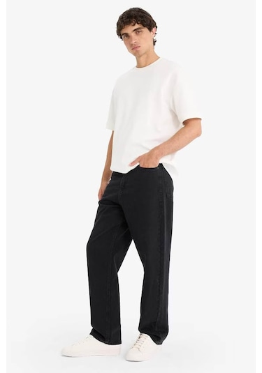 Defacto Baggy Fit Geniş Paça Siyah Erkek Jean Pantolon F2985ax/nm40 Siyah