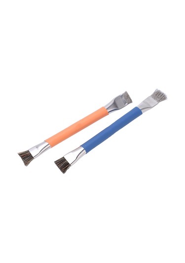 Lemestar Elektonik Bileşen Temizleme Fırçası, Çok Açıklı Premium Çelik Telve, Konforlu Kullanim, Turuncu-mavi 2'li Set