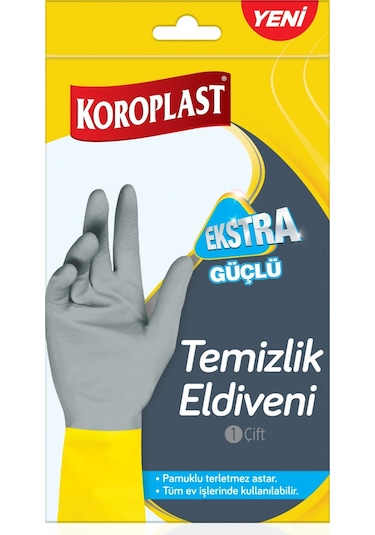Koroplast Ekstra Güçlü Bulaşık Eldiveni Gri S 2 Adet