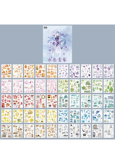 Yoofun 50 Tekrarlanmayan Desenler Dekoratif Kırtasiye Çıkartmalar Renkli Rüya Scrapbooking Dıy Günlüğü Albümü Retro Vaporwave Sopa Kırmızı