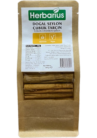 Herbarius Doğal Seylon Çubuk Tarçın 100 G