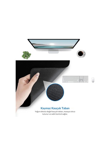 Shopytech Excel Kısayol Mouse Pad 80 30 Cm Büyük Boy Kaymaz Taban Su Geçirmez Dikişli Kenar Word/exc