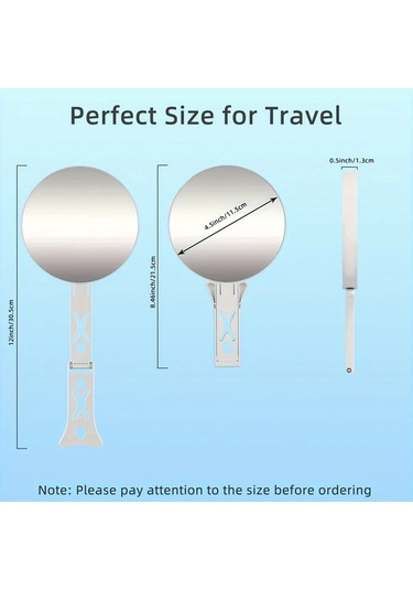 Willowhaven Çift Taraflı Katlanır 4.5 İnç El Aynası 5x 30x Büyütme Gri Gri