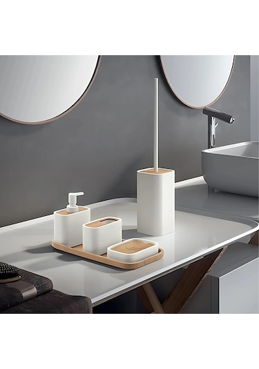 Ninfea Tuvalet Fırçalık, Tezgah Üstü - Beyaz