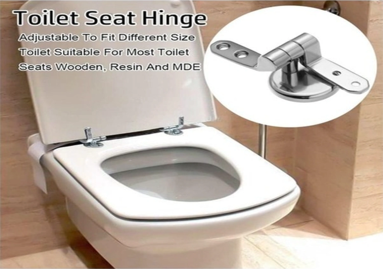 Xiyyadms Banyo Tuvalet Kapağı Zincirli Açık Kapağı, Çelik Somunlu, Çinko Allyuminyum Malzeme, Tam Set Aksesuarlar GÜMÜŞ