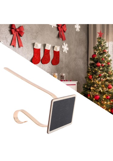 Suntek Çiftlik Evi Tahta Sağlam Yapılı Noel Çorabı Tutacağı Altın Kanca 1 Adet Çok Renkli