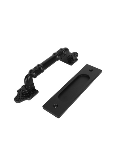 Sürgülü Ahır Kapısı Kolu Çift Taraflı Siyah Ahır Kapısı Çekme Kolu Garaj Kapısı İçin