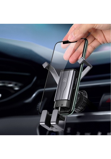 Zj058 Araba Tam Otomatik Gizli Çift Kollu Hava Çıkışı Yerçekimi Braketi Siyah