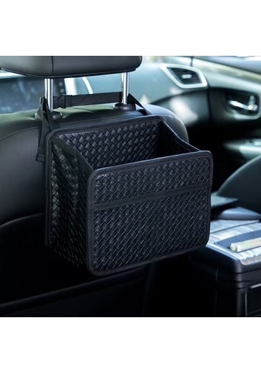 Araba Asılı Çöp Torbası Çok Fonksiyonlu Katlanır Saklama Kutusu, Model: H611 Dokuma Desen