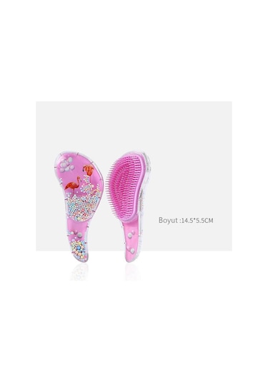 Koodmax Desenli Tarak Fırça Dolaşık Önleyici Saç Açma Ve Tarama Fırçası Şeffaf Çocuk Tarağı Küçük C06